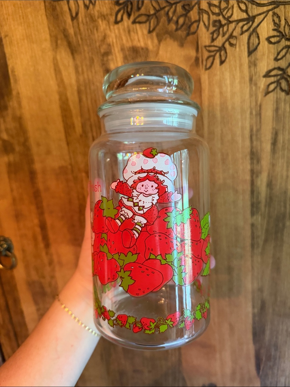 Vintage Strawberry Shortcake Glass Canister Jar Set 1980 - Picture 2 of 10